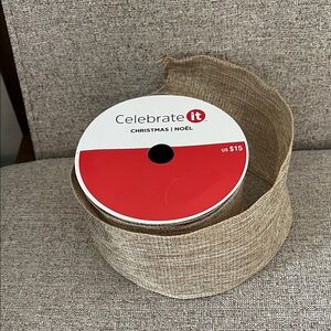 Celebrate It Rustic Burlap Ribbon - Natural Tan